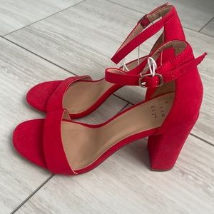 A New Day Red Sandal Heels, Size 6.5